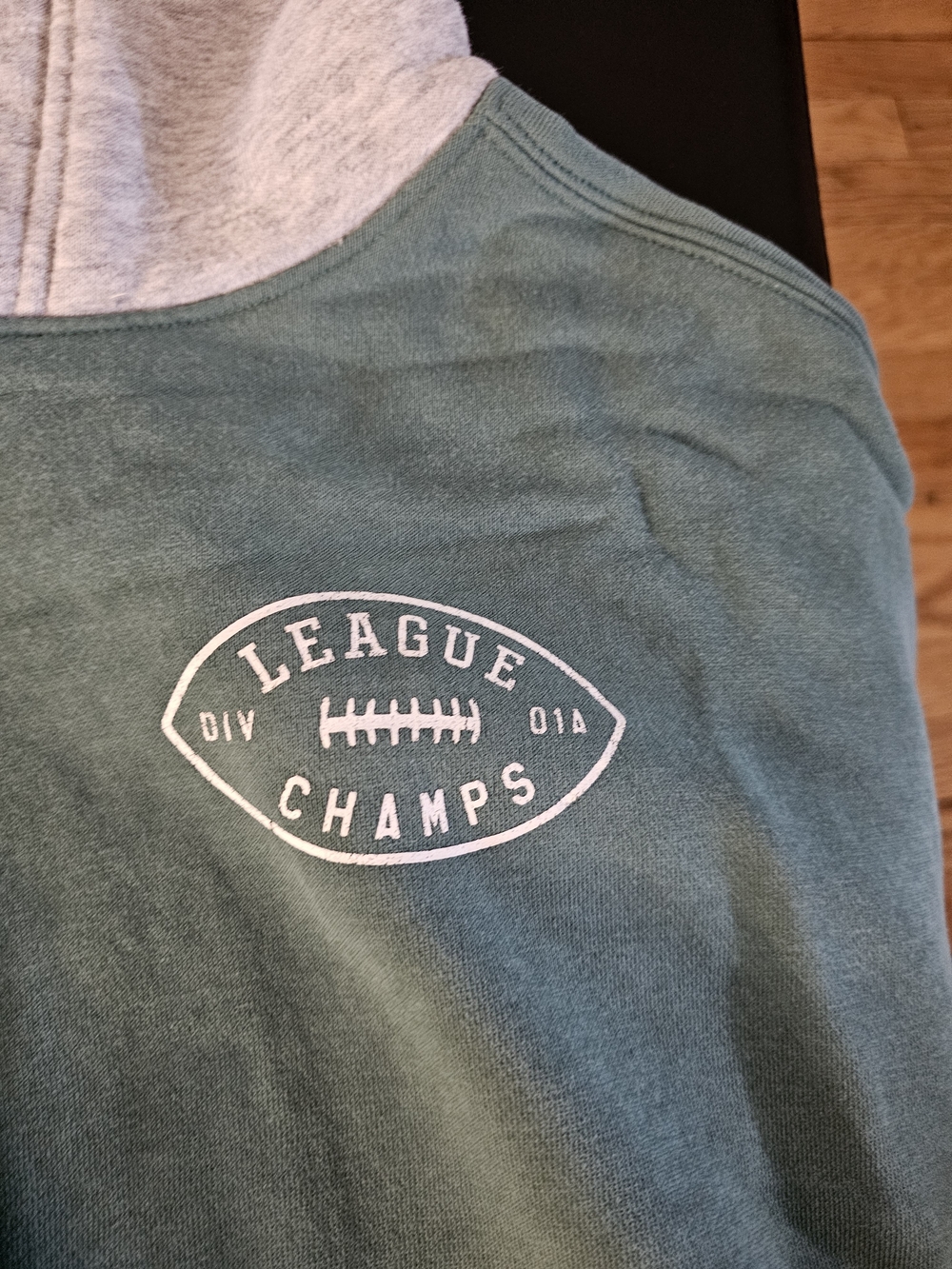 DSG Green and Gray 'League Champs' Hooded Kids Top